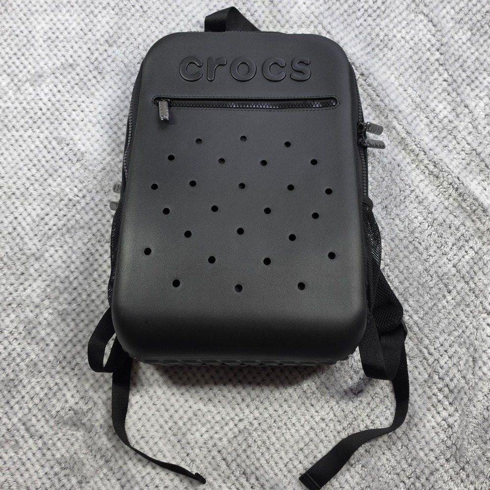 Crocs Black Molded EVA Backpack with Jibbitz Holes NEW Gorpcore Kidcore Sports